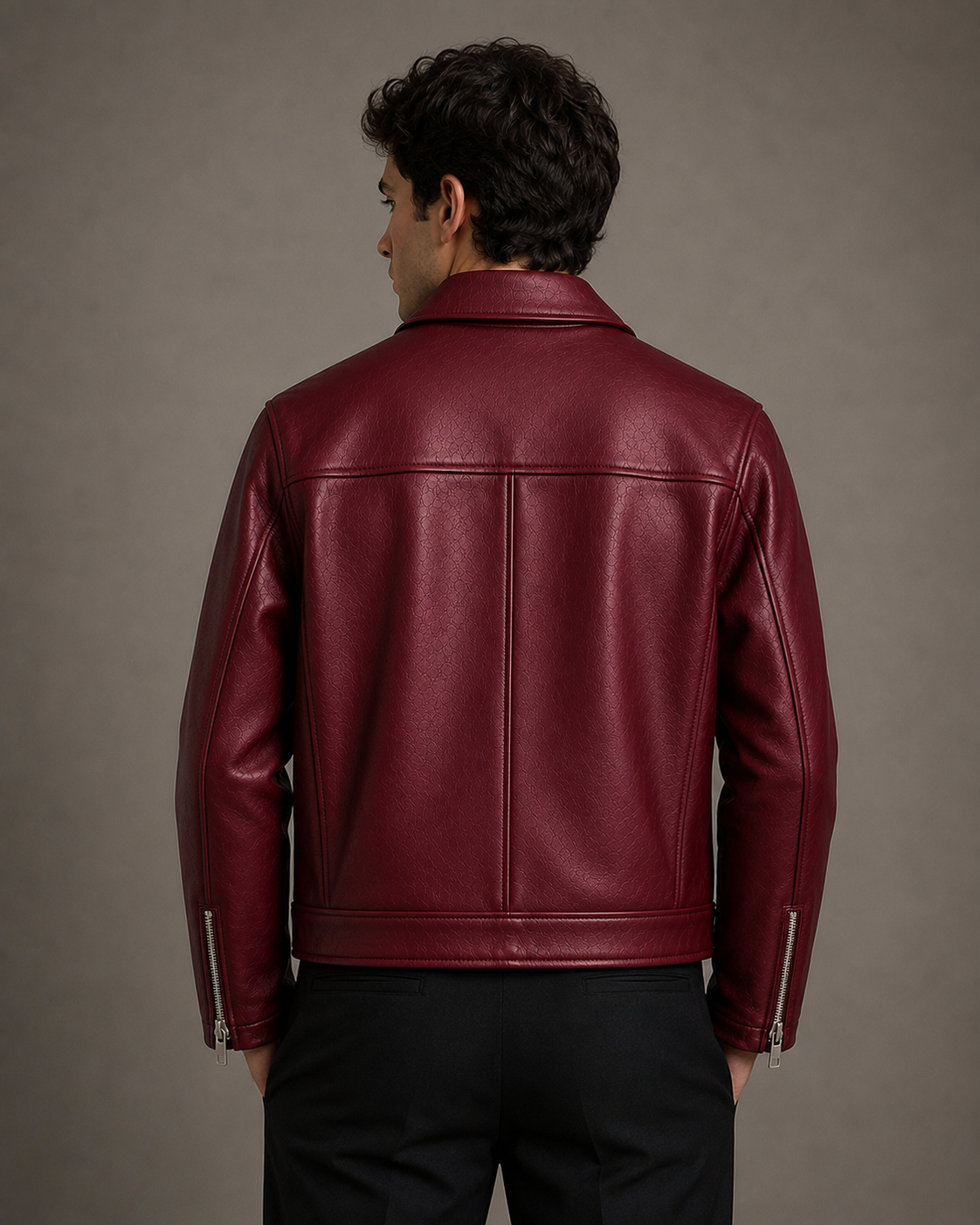 City Apparel Premium Maroon Leather Jacket for Men | Classic Toggle Closure | Regular Fit