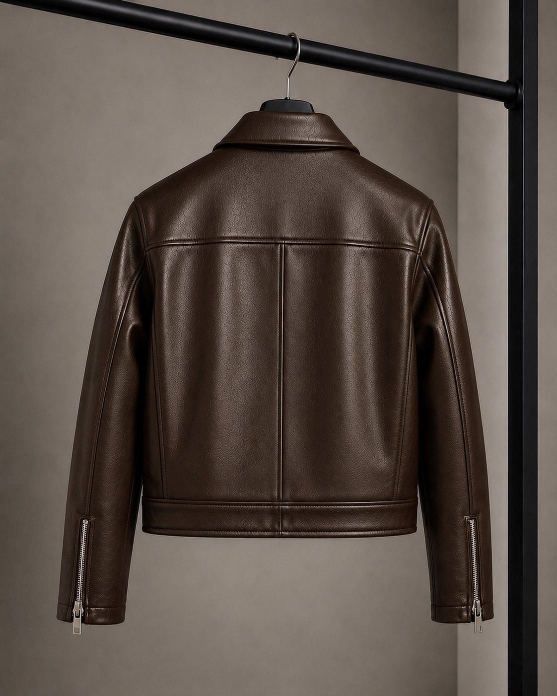 City Apparel Premium Brown Leather Jacket for Men | Classic Toggle Closure | Regular Fit