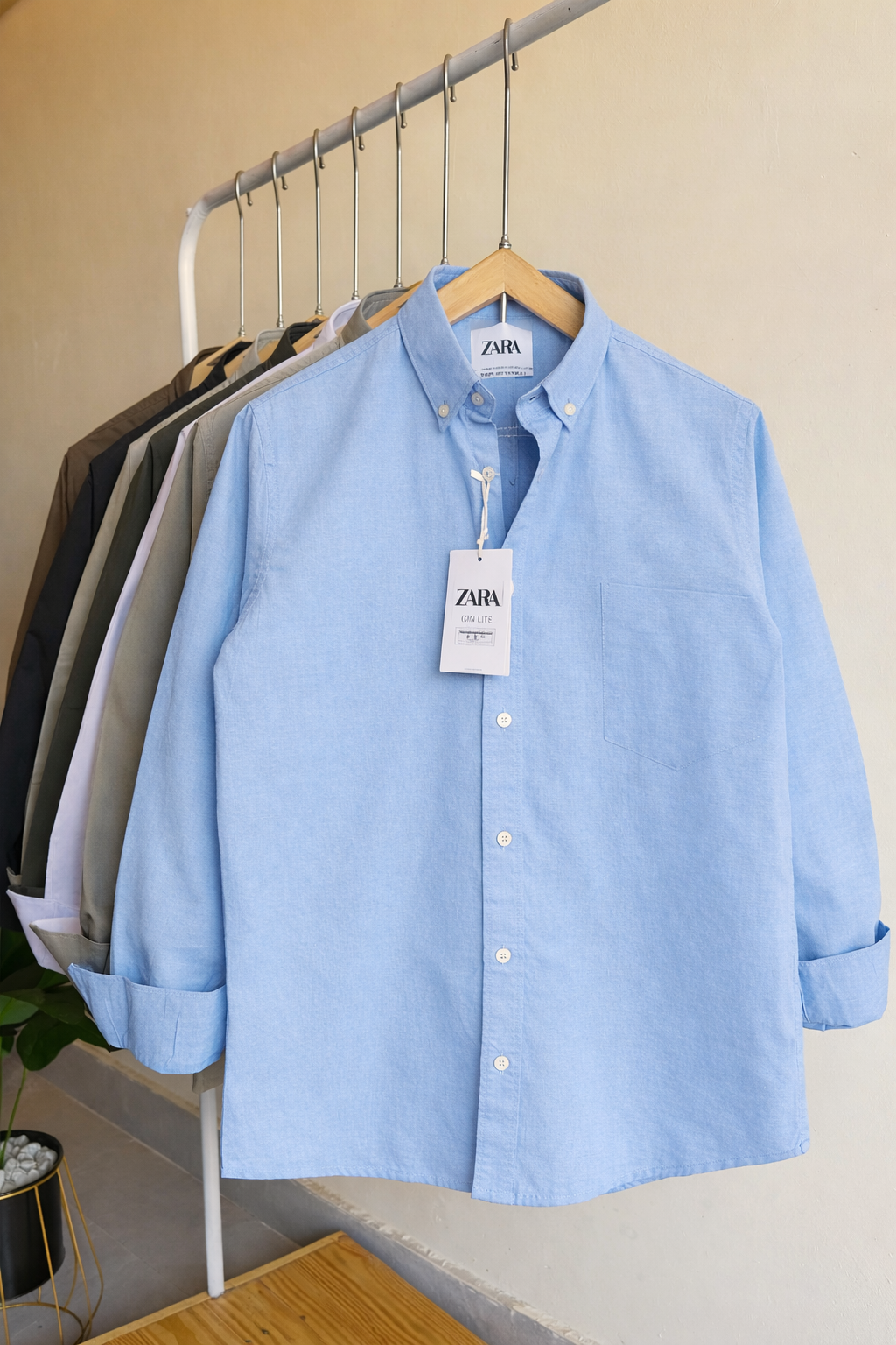 City Apparel Premium Linen Cotton Shirt – Classic Sky Blue