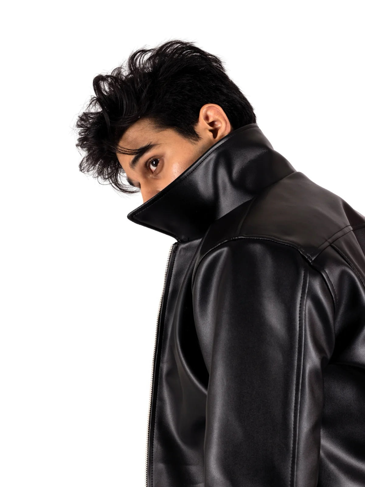 Classic Black Collar Leather Jacket – City Apparel Premium Collection