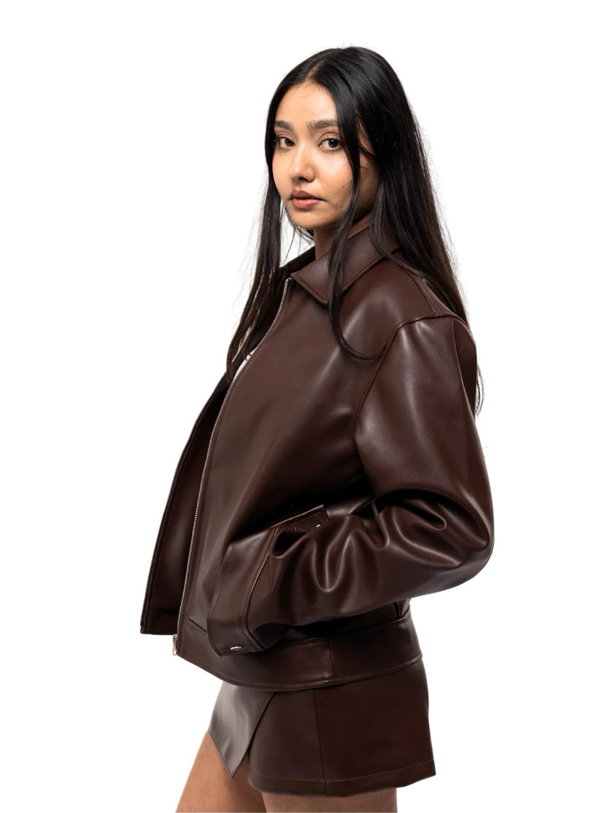 Classic Chocolate Brown Unisex Collar Leather Jacket – City Apparel Premium Collection.