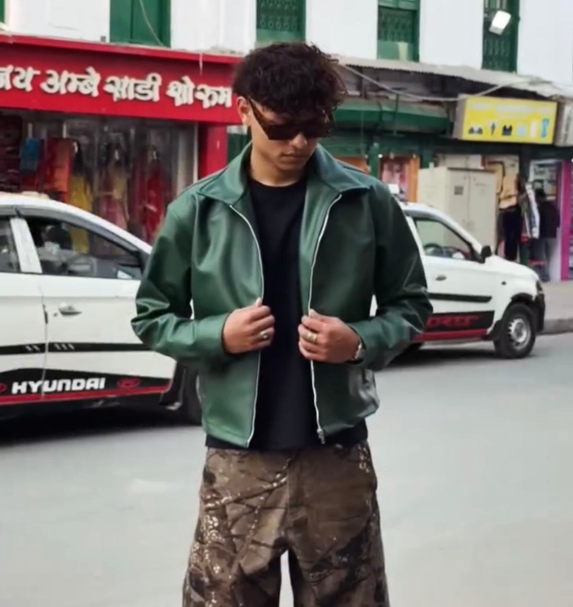 Classic Forest Green Collar Leather Jacket – City Apparel Premium Collection.