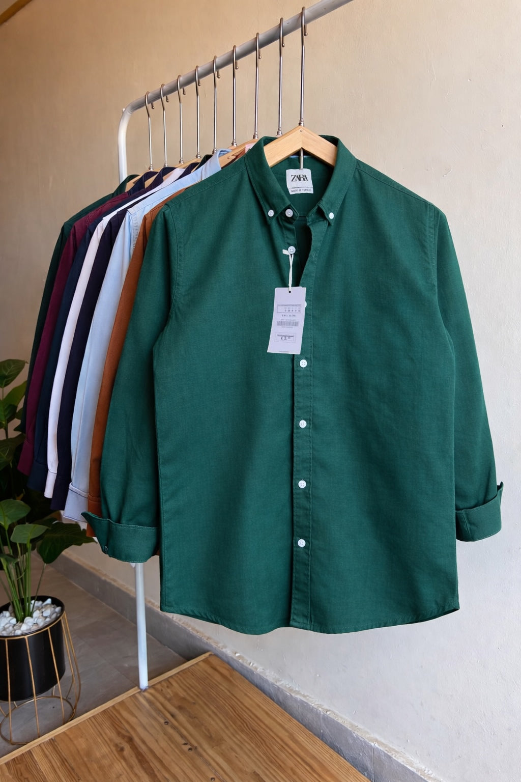 City Apparel Premium Linen Cotton Shirt – Classic Forest Green