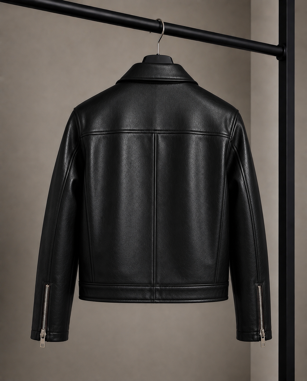 City Apparel Premium Black Leather Jacket for Men | Classic Toggle Closure | Regular Fit