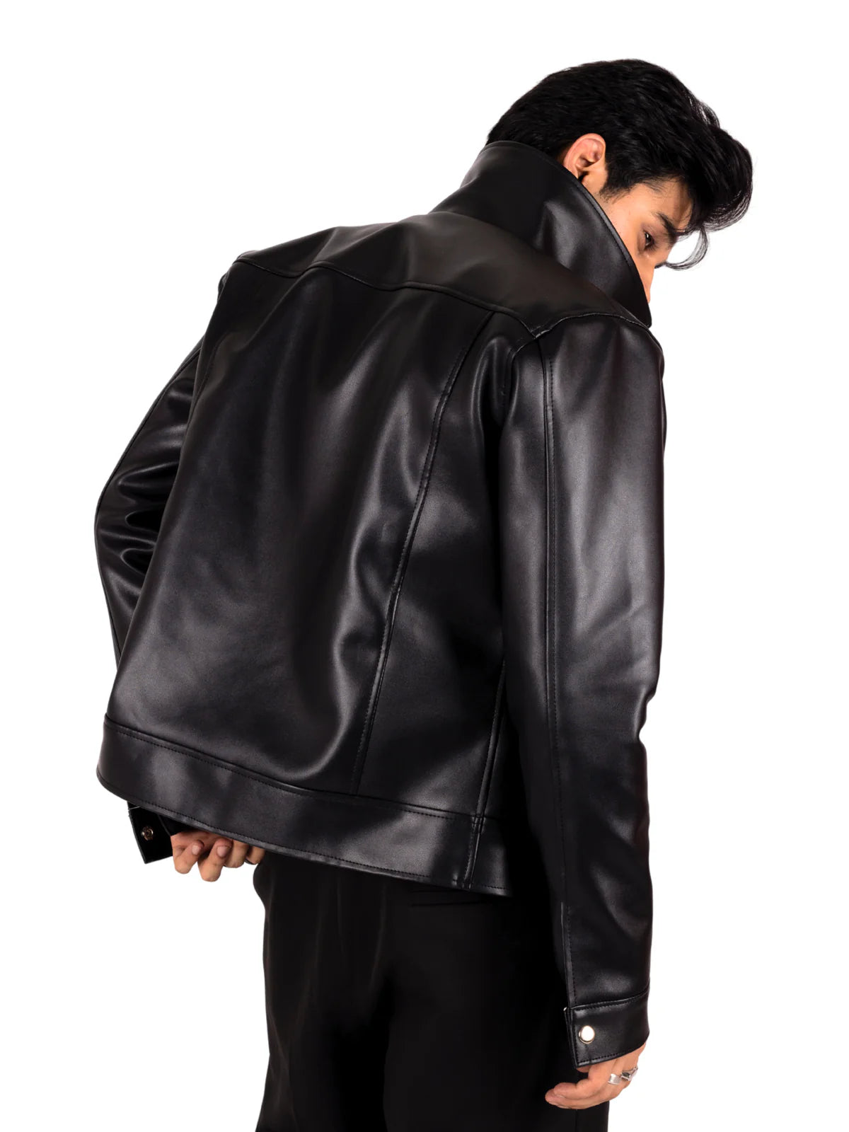 Classic Black Collar Leather Jacket – City Apparel Premium Collection