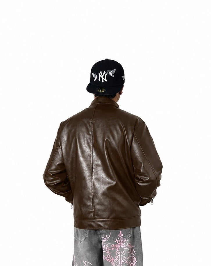 City Apparel Premium Brown Leather Jacket for Men | Classic Toggle Closure | Regular Fit