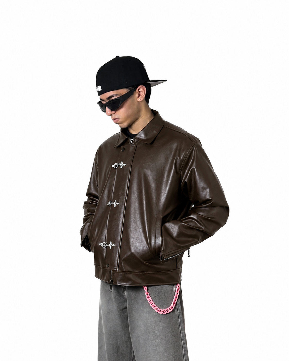 City Apparel Premium Brown Leather Jacket for Men | Classic Toggle Closure | Regular Fit