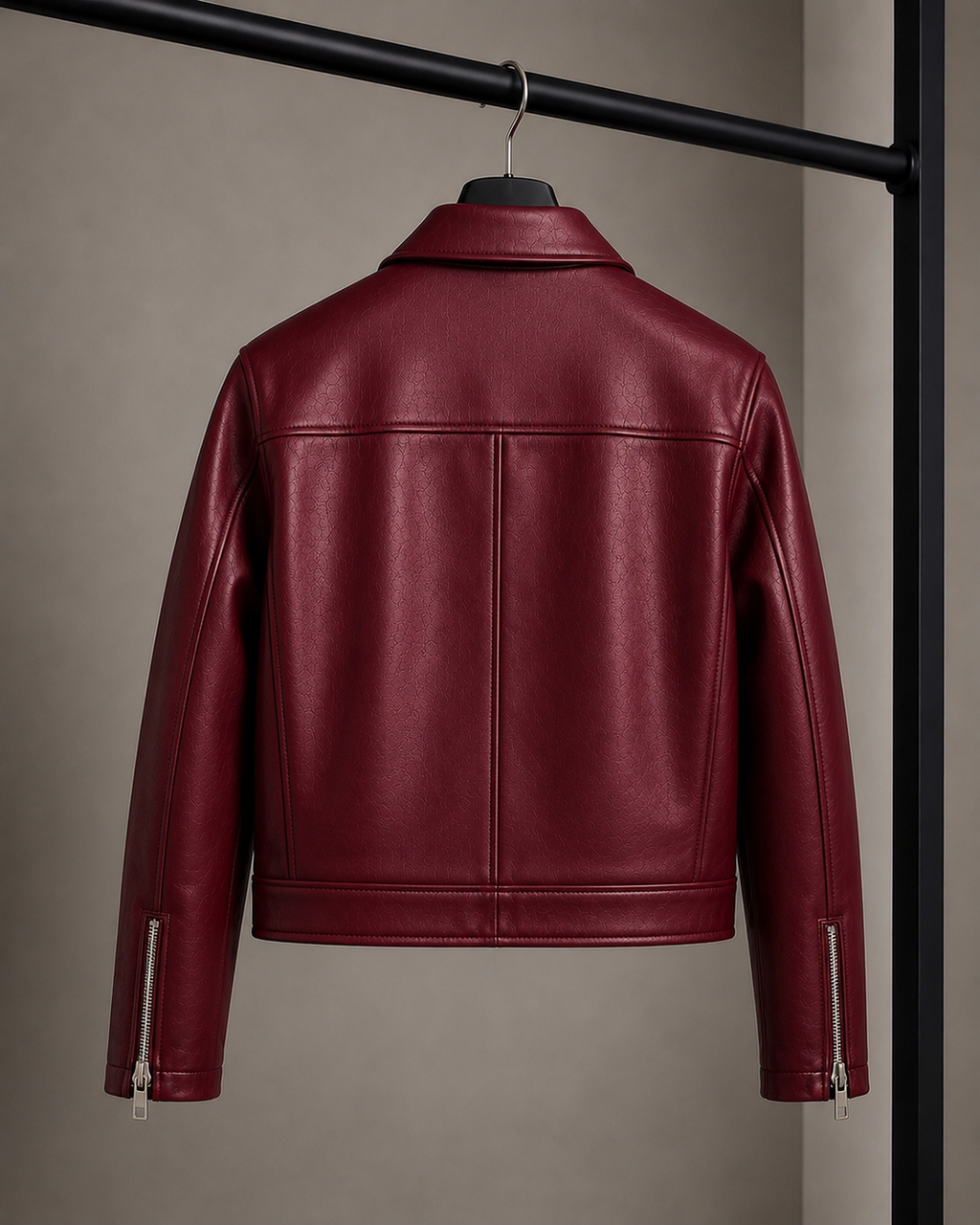 City Apparel Premium Maroon Leather Jacket for Men | Classic Toggle Closure | Regular Fit