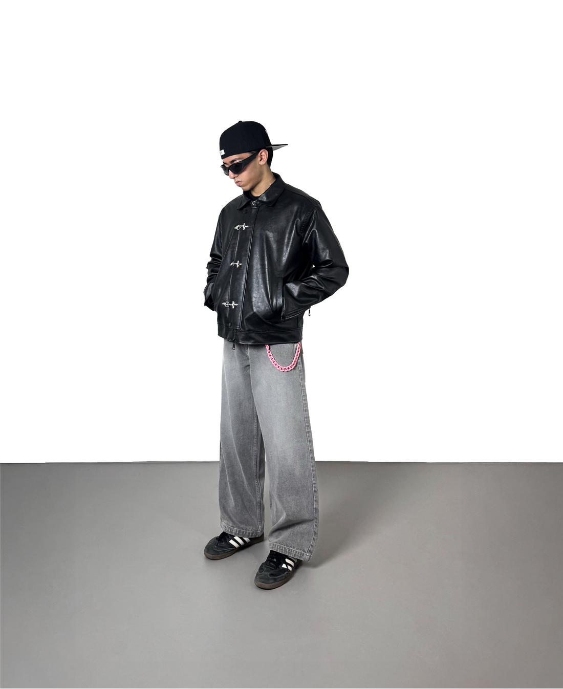 City Apparel Premium Black Leather Jacket for Men | Classic Toggle Closure | Regular Fit