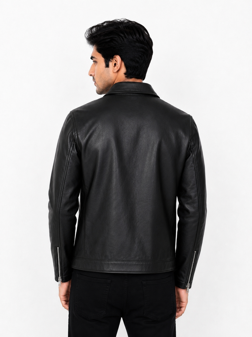 Classic Black Collar Leather Jacket – City Apparel Premium Collection