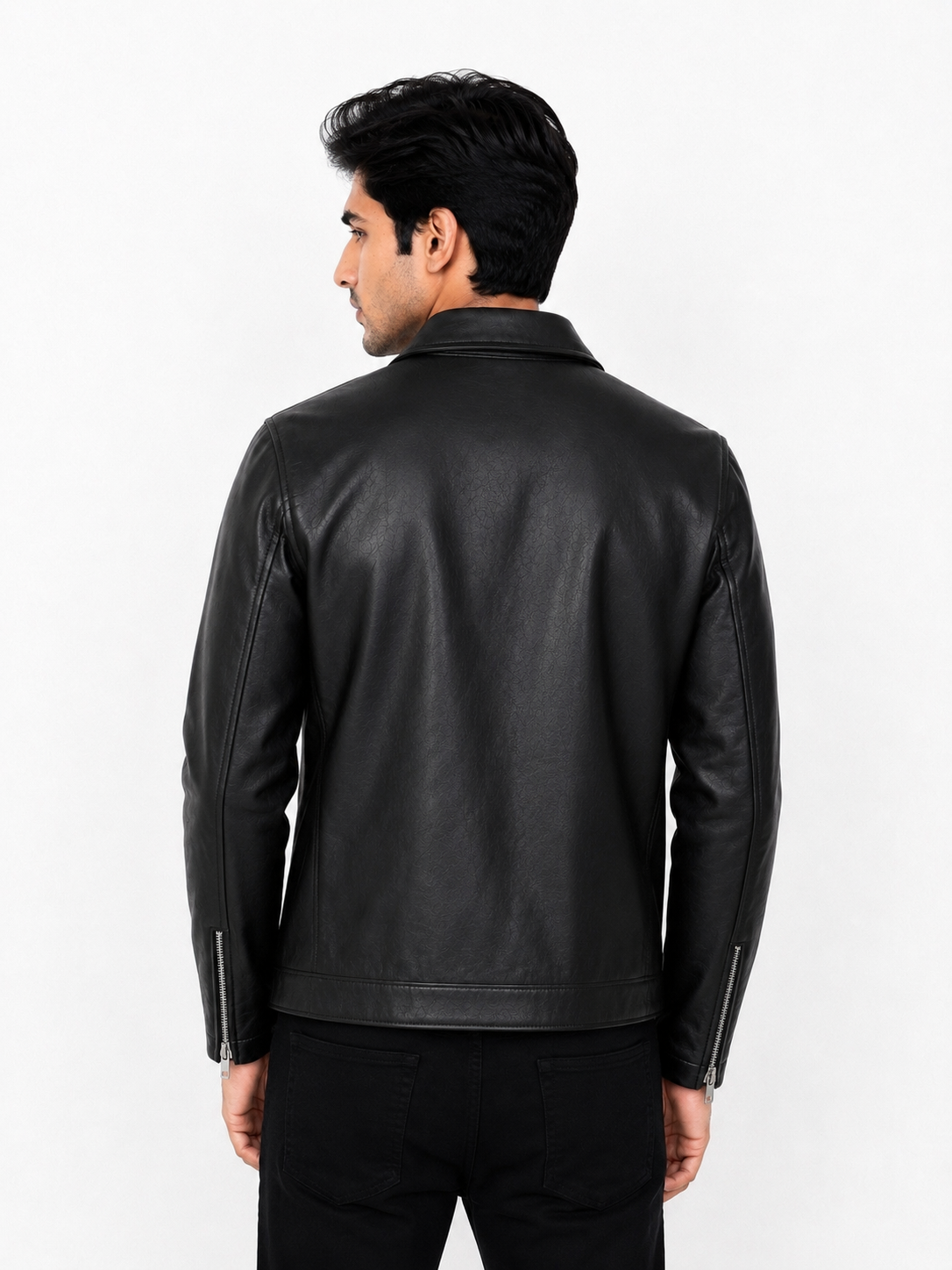 Classic Black Collar Leather Jacket – City Apparel Premium Collection