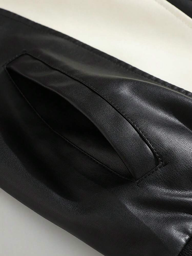 Classic Blank And White Collar Leather Jacket – City Apparel Premium Collection.