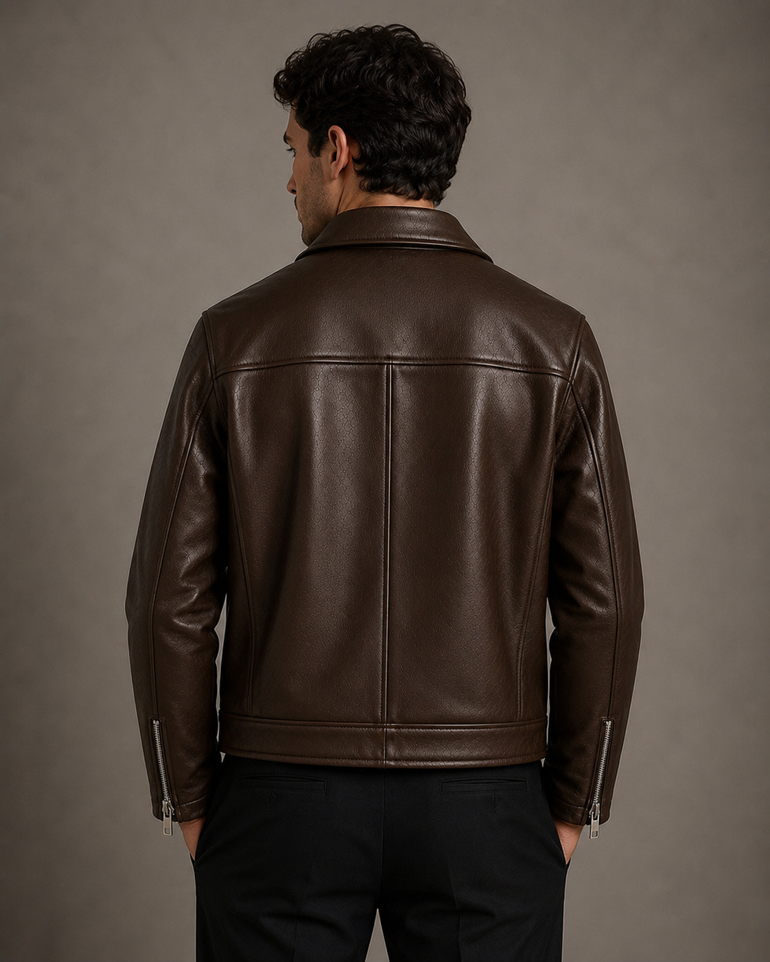 City Apparel Premium Brown Leather Jacket for Men | Classic Toggle Closure | Regular Fit