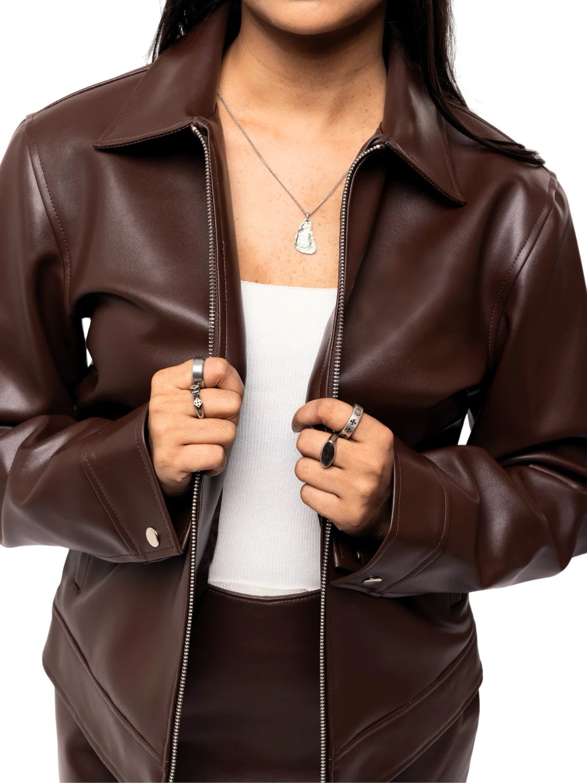 Classic Chocolate Brown Unisex Collar Leather Jacket – City Apparel Premium Collection.