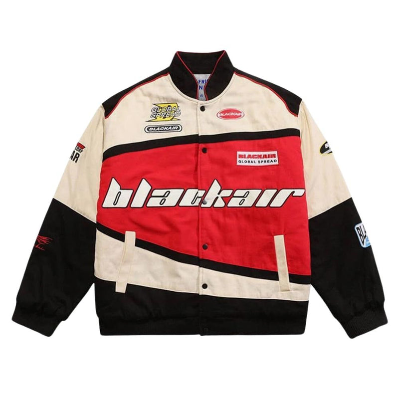 Blackair Red Vintage Racing Jacket – Red & Cream Street Edition
