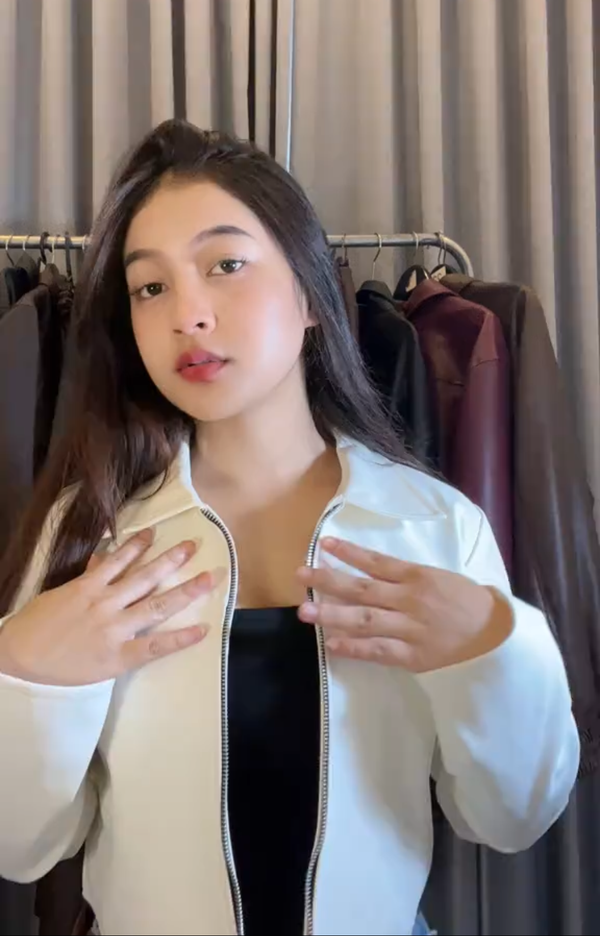 Classic Milky White Crop Collar Leather Jacket – City Apparel Premium Collection.