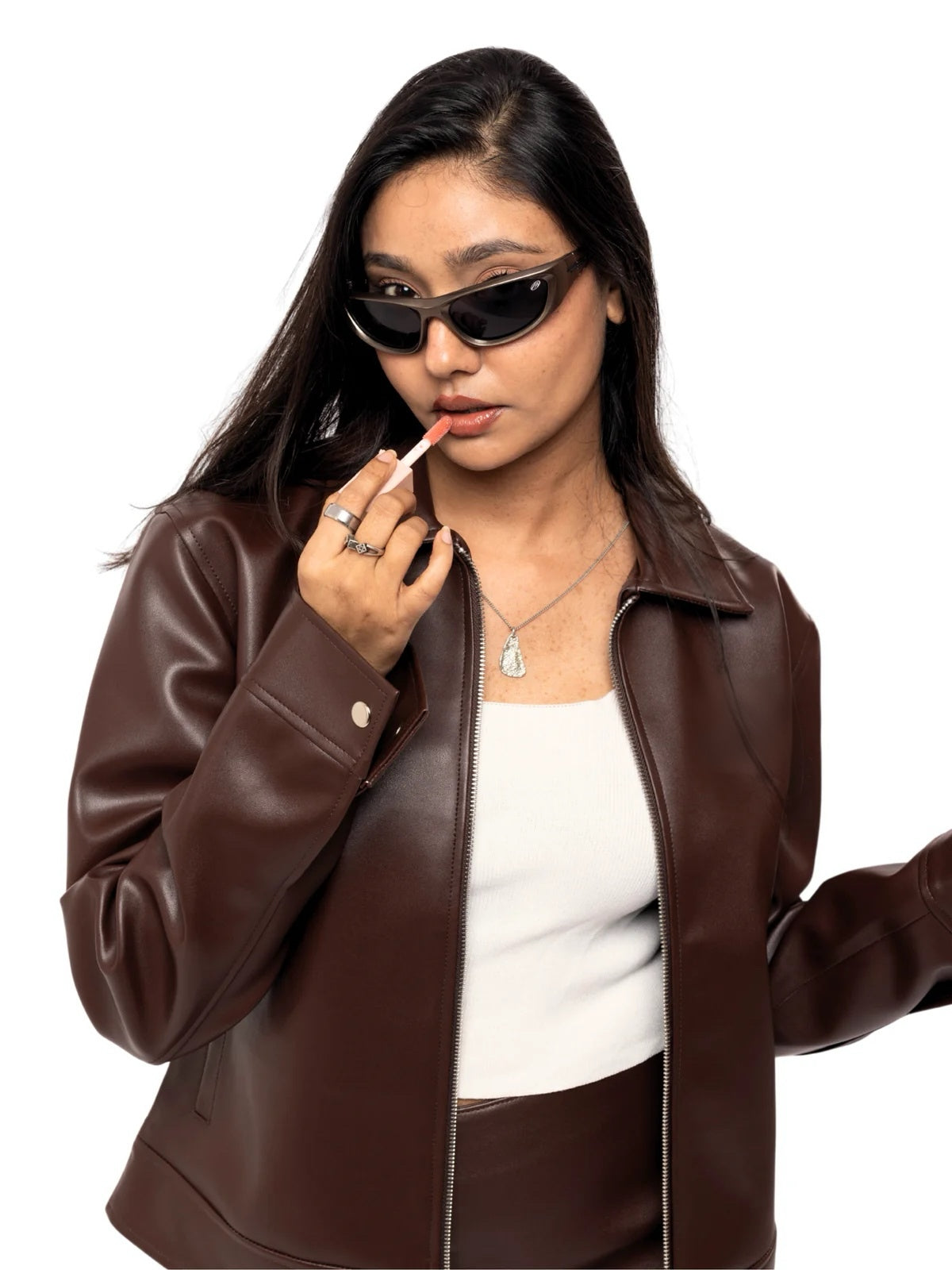 Classic Chocolate Brown Unisex Collar Leather Jacket – City Apparel Premium Collection.