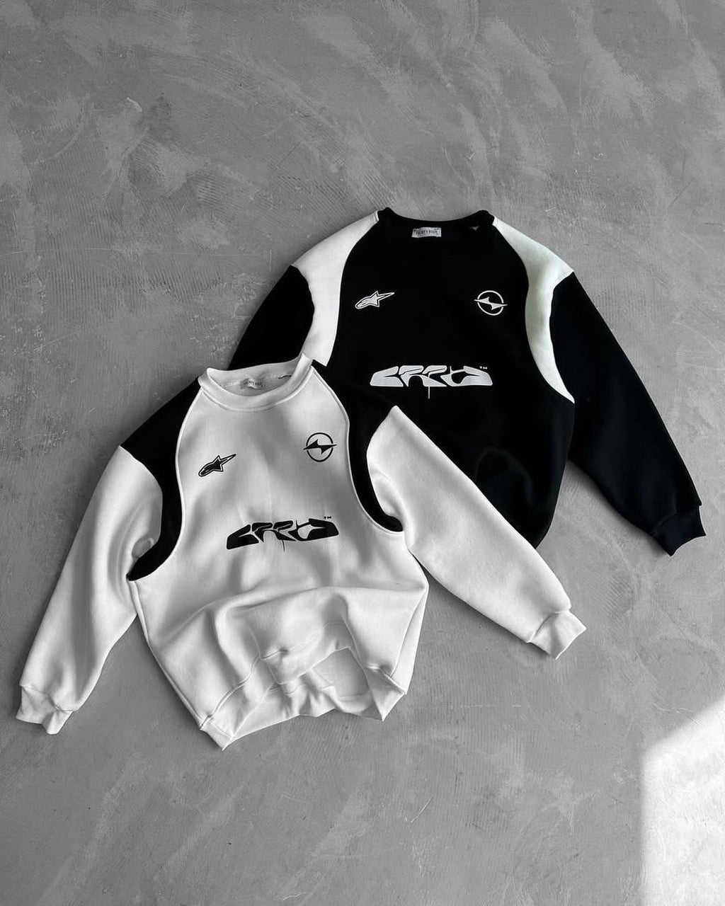 Dual-Tone Streetwear Sweatshirts – GRD x Opel Inspired Aesthetic Sweatshirt