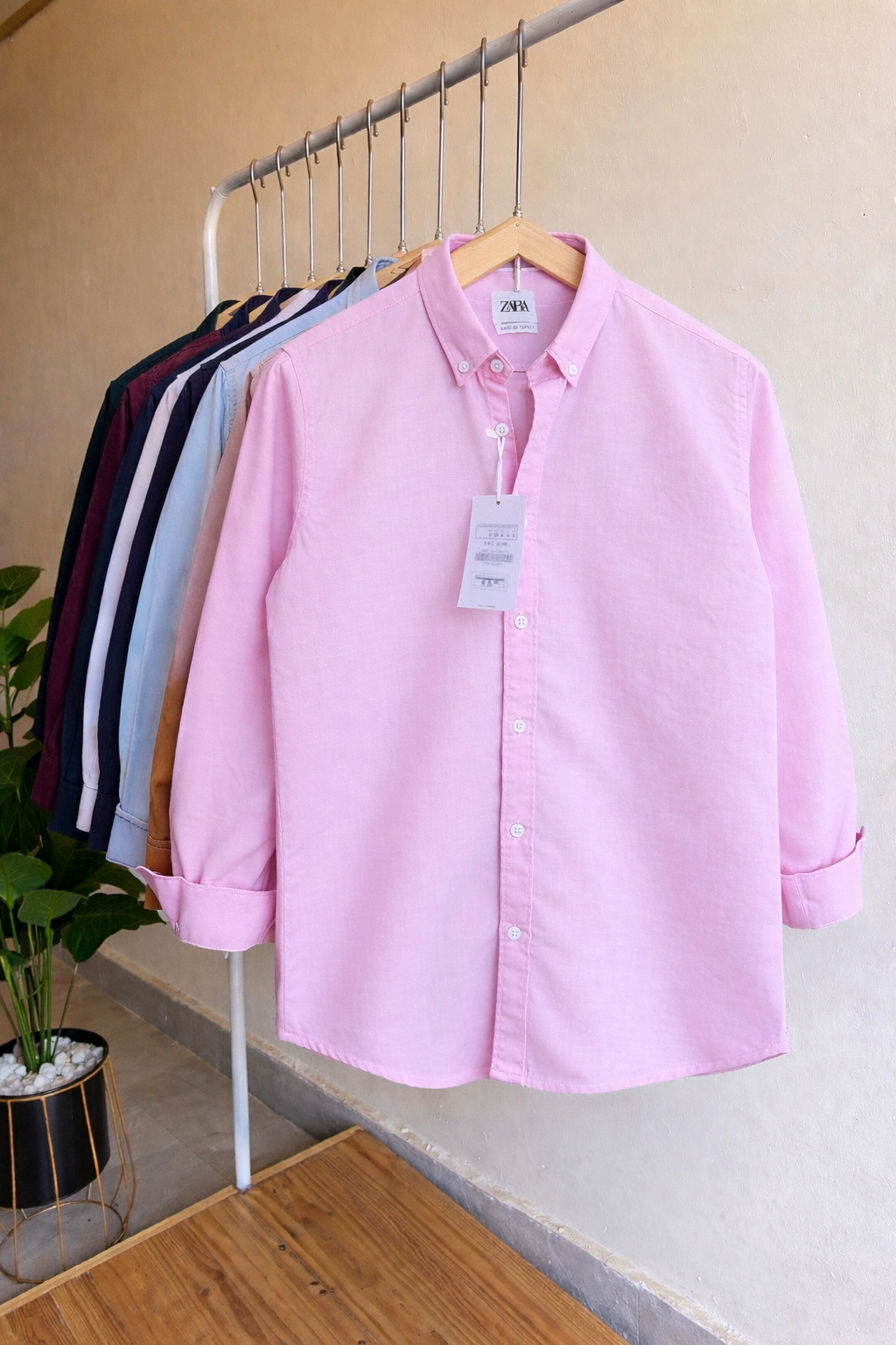 City Apparel Premium Linen Cotton Shirt – Classic Pastel Light Pink.